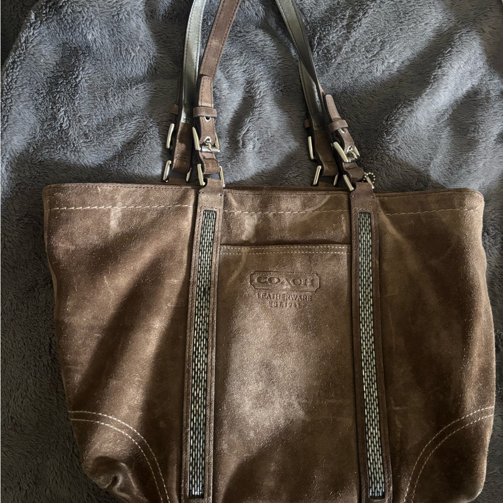 Vintage discontinued Coach Suede Leatherware Bag